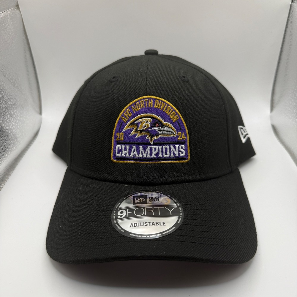 New Era Baltimore Ravens 2023 AFC North Division Champions 9FORTY Hat Black OSFA
